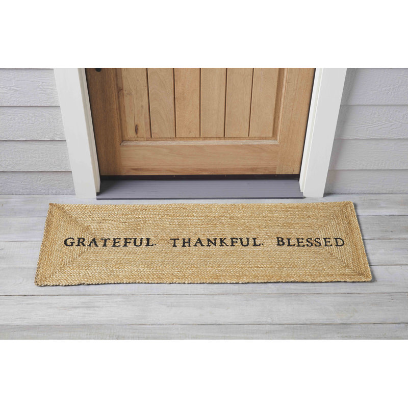 Mud Pie Grateful, Thankful, Blessed Long Jute Door Mat Wayfair Canada